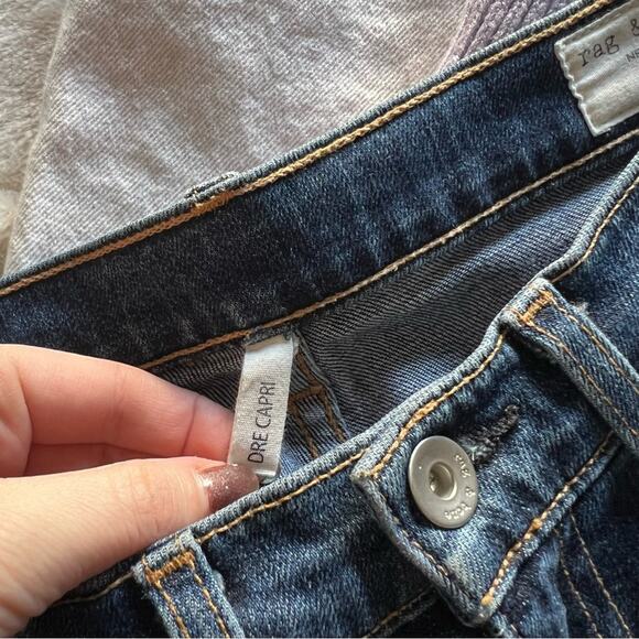 Rag & Bone Dre Straight-Leg Distressed Cropped Jeans in Dia Wash - Picture 8 of 10